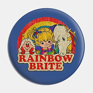 1980's Cartoon Collectibles - Rainbow Brite Retro Look Metal Pinback Button