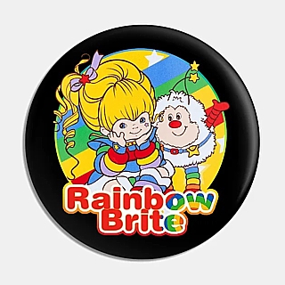 1980's Cartoon Collectibles - Rainbow Brite and Twink Metal Pinback Button