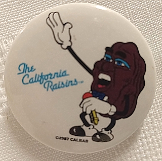 California Raisin - Pinback Button Tiny Goodbite