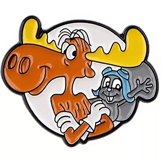 Rocky and Bullwinkle Collectibles Bullwinkle and Rocky Enamel Pin Tie Tack