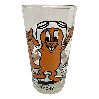 Rocky & Bullwinkle Collectibles - Rocky Squirrel Pepsi Glass
