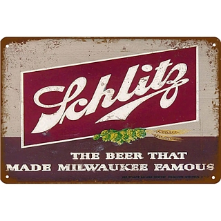 Beer Advertising Collectibles - Schlitz Beer Metal Tavern Sign
