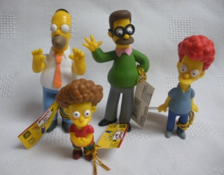 The Simpsons Collectibles - Homer Simpson, Ned Flanders, Rod & Todd Flanders PVC Figures