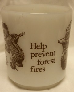 Smokey The Bear - U.S. Forest Service - Milk Glass Mug
