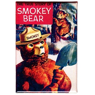 Smokey The Bear - U.S. Forest Service - The True Story of Smokey Bear Metal Fridge or Locker Magnet