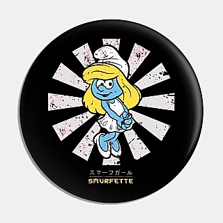 Smurf Collectibles - Smurfette Retro Japanese Pinback Button