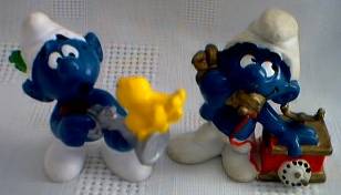 Smurf Collectibles - Smurf Figures Hunter Musket Gun Telephone