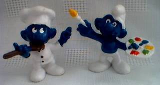 Smurf Collectibles - Smurf Figures Cooking Chef Painter Artist