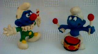 Smurf Collectibles - Smurf PVC Figures - Clown and Drummer