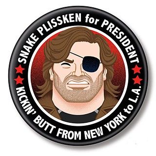 Movies from the 1980's Collectibles Escape from New York Snake Plissken for President Pinback Button