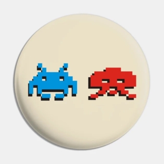 Classic Video Game Collectibles - Space Invaders Metal Pinback Button