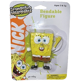 Cartoon Television Character Collectibles - Sponge Bob Square Pants Bendable Plastic Rubber Figure