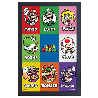 Video Game Characters - Super Mario Gel Coated Canvas Print Wall Art
