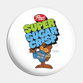 Cereal Collectibles - Sugar Bear Super Sugar Crisp Pinback Button