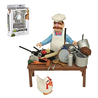 Classic Muppets Television Character Collectibles - Swedish Chef and Chicken Action Figures