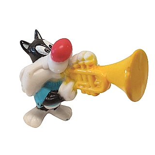Cartoon Character Collectibles - Looney Tunes Sylvester Jr Playing Trumpet PVC Figure