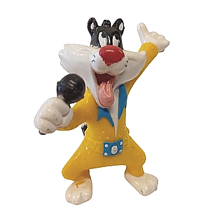 Cartoon Character Collectibles - Looney Tunes Sylvester Singing Microphone PVC Figure