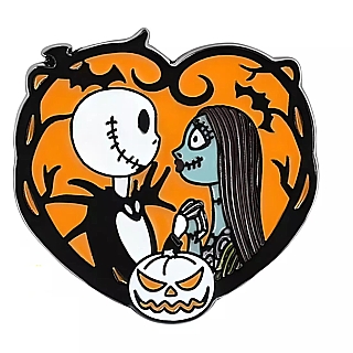 The Nightmare Before Christmas Jack Skellington and Sally in Heart Enamel Pin / Tie Tack