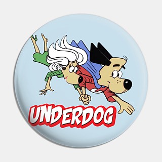 Vintage Cartoon Collectibles - Underdog and Sweet Polly Purebred Pinback Button