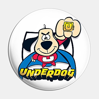 Vintage Cartoon Collectibles - Underdog with Power Ring Metal Pinback Button