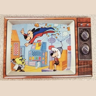 Vintage Cartoon Collectibles - Under Dog and Simon Barsinister and Polly Purebred Metal TV Magnet