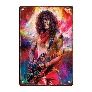 Rock and Roll Collectibles - Van Halen Eddie Big Smile Metal Tin Sign