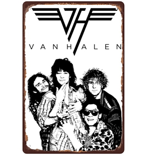 Rock and Roll Collectibles - Van Halen Group with Sammy Hagar Metal Tin Sign