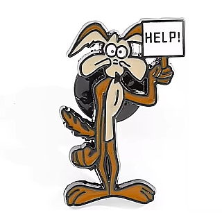 Cartoon Collectibles - Looney Tunes Wile E Coyote HELP! Metal Enamel Pin / Tie Tack
