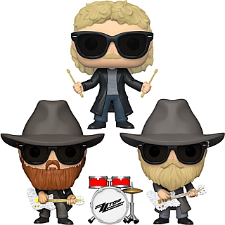 Classic Rock and Roll Collectibles - ZZ Top POP! Rocks Vinyl Figures Set of 3 Billy Gibbons, Dusty Hill, Frank Beard