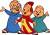 Cartoon characters Alvin and the Chipmunks