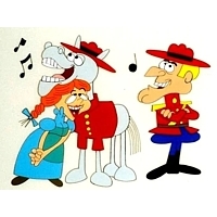 cartoon characters Dudley Do-Right Nell Horse Snidely Whiplash