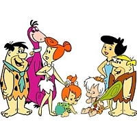 cartoon characters The Flintstones Fred Wilma Barney Betty Rubble Dino Bam Bam Pebbles