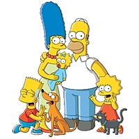 Cartoon characters The Simpsons Bart Homer Lisa Maggie Marge