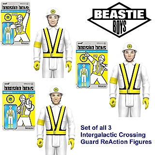 Hip Hop Music Collectibles - Beastie Boys Intergalactic Crossing Guard ReAction Figures - Set of 3 Ad-Rock, MCA, Mike D