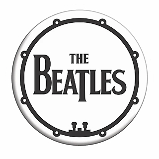Classic Rock and Roll Collectibles - The Beatles Bass Drum Logo Round Metal Magnet