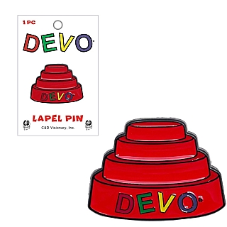 1980's Music Collectibles - DEVO Hat Enameled Metal Lapel Pin / Tie Tack