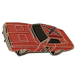 80s Television Collectibles - Dukes of Hazzard General Lee Enamel Lapel Pin / Tie Tack