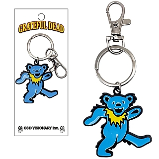 Grateful Dead Collectibles - Blue Dancing Bear Enameled Metal Keychain Keyring