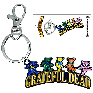 Grateful Dead Collectibles - Dancing Bears Enameled Metal Keychain Keyring