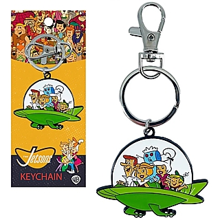 Television Character Collectibles - Hanna Barbera's The Jetson Family in Saucer Metal Enamel Keychain Keyring