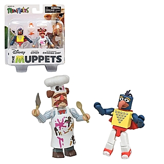 Muppets Characters Collectibles - MiniMates Series 1 Figures Stunt Show Gonzo and Batter Damaged Swedish Chef 2 Pack by Diamond Select Toys