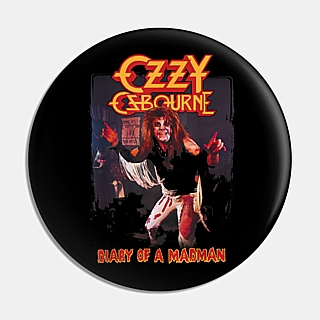 Rock and Roll Collectibles - Ozzy Osbourne Diary of a Madman Metal Pinback Button