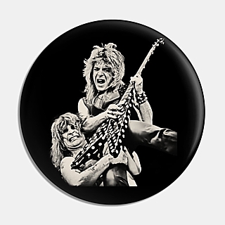 Rock and Roll Collectibles - Ozzy Osbourne and Randy RhoadsMetal Pinback Button