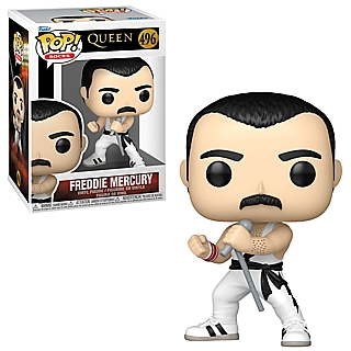 Classic Rock Collectibles - Queen Freddie Mercury White Singlet POP! Rocks Vinyl Figure 496 by Funko