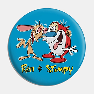 Nickleodeon Cartoon Collectibles Ren and Stimpy Metal Pinback Button
